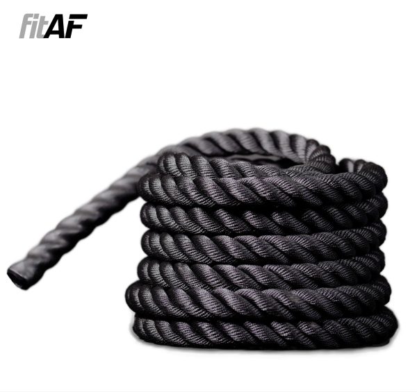 Battle Rope 15m, 38mm Black - Lebih Cepat Indonesia